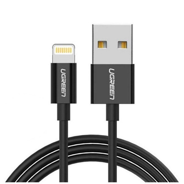 Cáp sạc 1m Lightning chuẩn MFi Ugreen 80822 US155 màu đen, Tốc độ truyền 480Mbps
