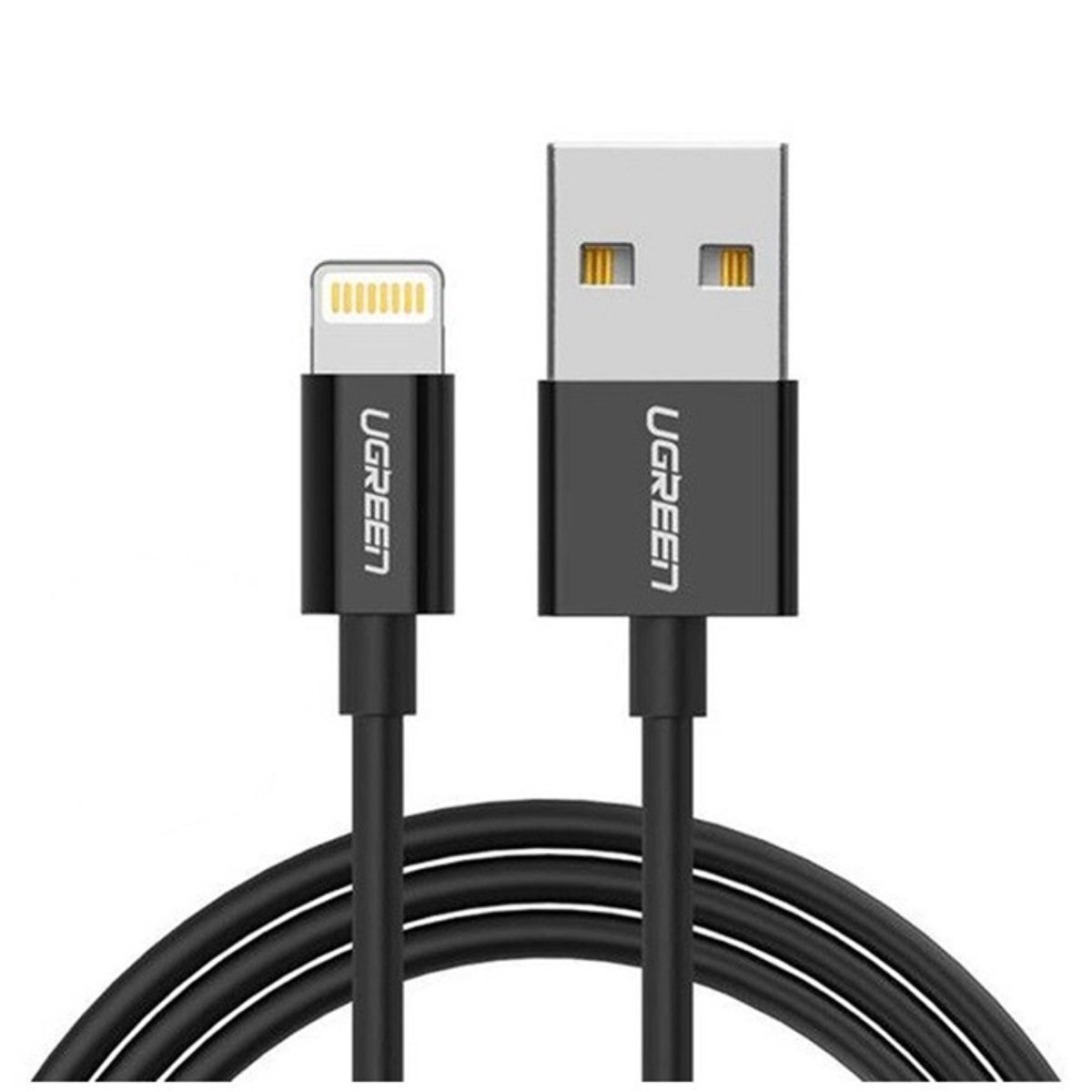 Cáp sạc 1m Lightning chuẩn MFi Ugreen 80822 US155 màu đen, Tốc độ truyền 480Mbps