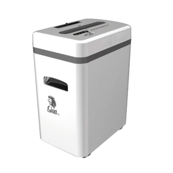 Máy hủy tài liệu, giấy Lion M 815M cắt siêu vụn, công suất hủy 8 tờ, độ ồn 65dB, dung tích 15 lít