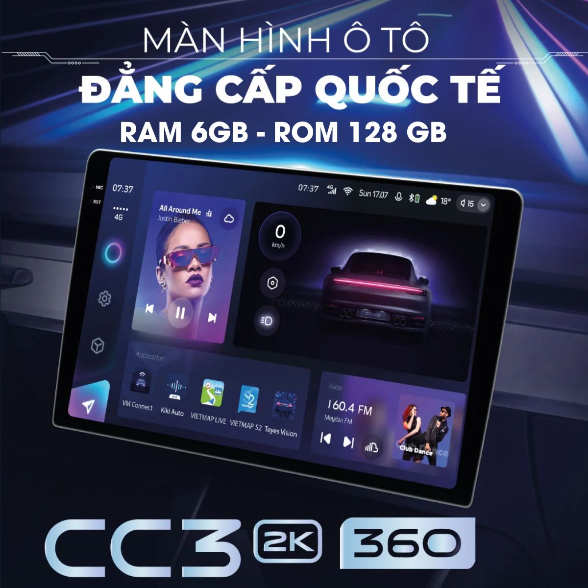 Màn hình Android ô tô thông minh TEYES CC3 2K Ram 6GB - Rom 128 GB điều khiển bằng cử chỉ