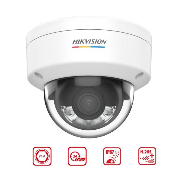 Camera Dome IP 2MP Colorvu Hikvision DS-2CD1127G2-L tích hợp ánh sáng trắng 30m