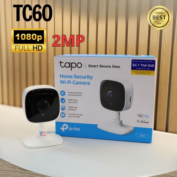 Camera wifi an ninh 2MP 1080P TP-Link TC60 hồng ngoại 9m, âm thanh và đèn báo động
