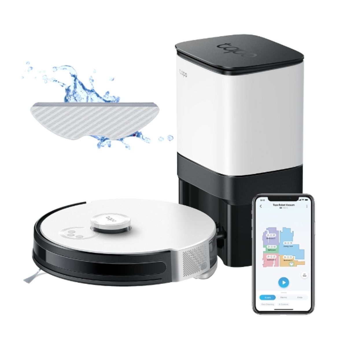 Robot hút bụi lau nhà TP-Link Tapo RV30 Plus điều hướng LiDAR, lực hút 4200Pa, túi đựng bụi lớn 4L