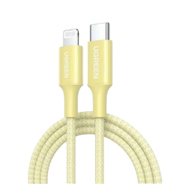 Cáp sạc nhanh 1m USB-C sang Lightning Ugreen 90492 US532 màu vàng, tốc độ truyền 480Mbps