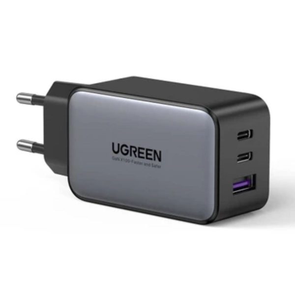 Bộ sạc nhanh 65W Ugreen 10335 CD244 màu xám, Nexode 3 cổng PD, công nghệ GaN