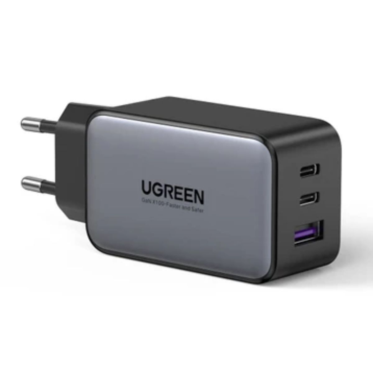 Bộ sạc nhanh 65W Ugreen 10335 CD244 màu xám, Nexode 3 cổng PD, công nghệ GaN