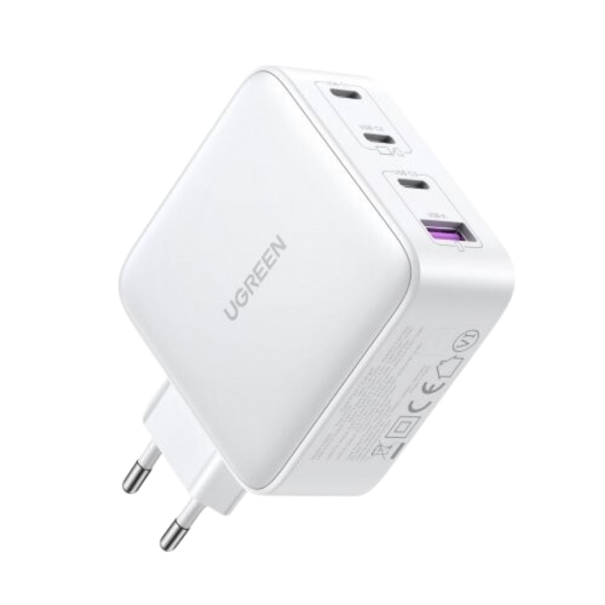Cốc sạc nhanh Ugreen 15337 CD226 màu trắng, 3 cổng USB Type-C và 1 cổng USB Type-A, công suất 100W
