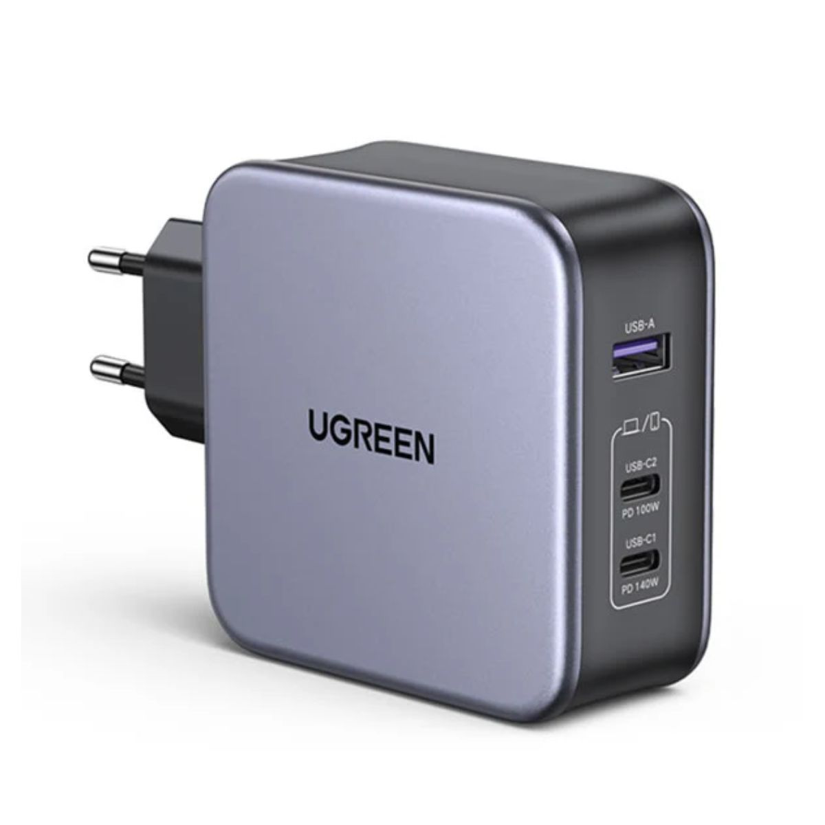 Bộ sạc Nexode 3 cổng GaN EU Ugreen 90549 CD289 công nghệ GaN, 2 USB Type-C và 1 USB Type-A