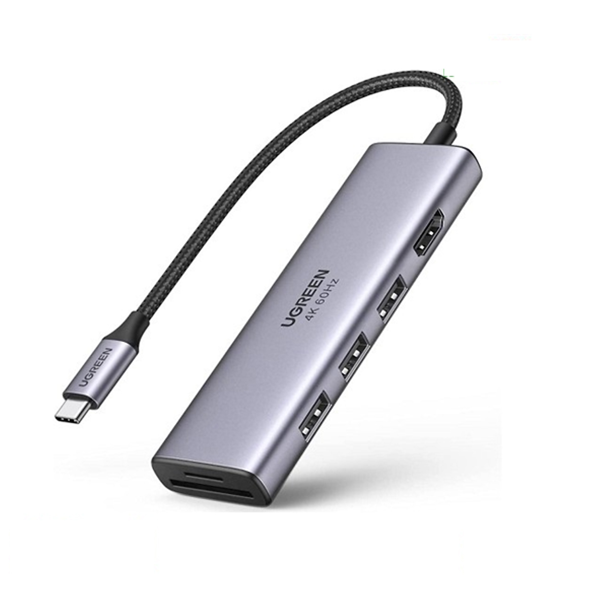 Bộ chuyển 6 in 1 Ugreen 60383 CM511 Type-C to HDMI/ Hub USB 3.0/ SD/TF