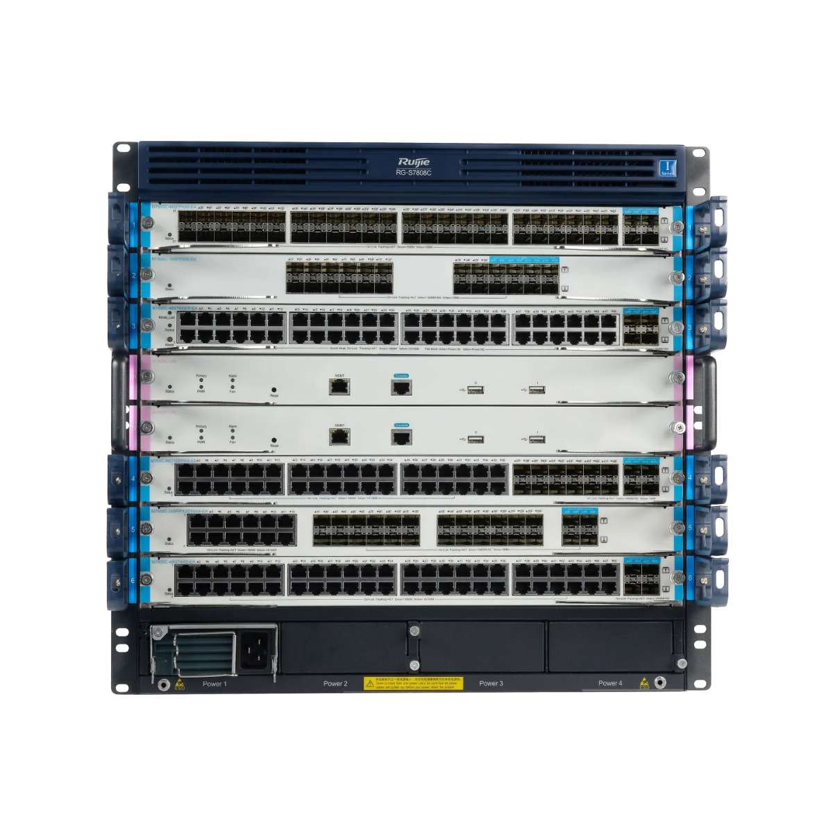 9684_thiet_bi_chuyen_mach_switch_ruijie_rg_s7808c_thumb Thiết bị chuyển mạch (switch) Ruijie RG-S7808C 48 cổng 10GE, 2.25Tbps/88.62Tbps, hỗ trợ 2048 cổng gộp, công suất 176W, PoE 800W