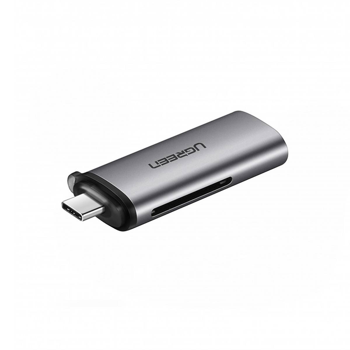 Đầu đọc thẻ USB 3.1 Ugreen 50704 CM184 hỗ trợ thẻ SD/TF 2TB, tốc độ truyền 5Gbps