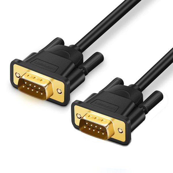 Cáp Com to Com RS232 Ugreen 20153 DB101 dây dài 1.5m, đầu tiếp xúc mạ vàng 24K, vỏ nhựa PVC