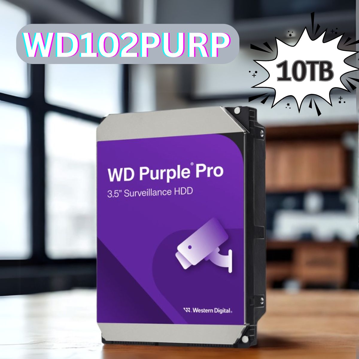 Ổ Cứng WD Purple 10TB WESTERN WD102PURP, Dung lượng lớn, Ghi hình mượt mà