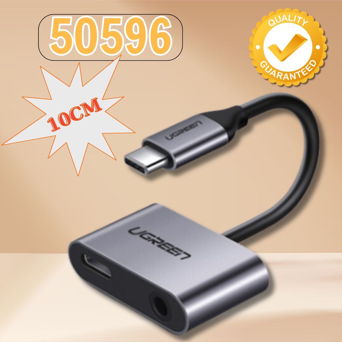 Cáp chuyển đổi USB Type-C to 3,5mm Ugreen 50596 Hỗ trợ cổng sạc USB-C chính hãng