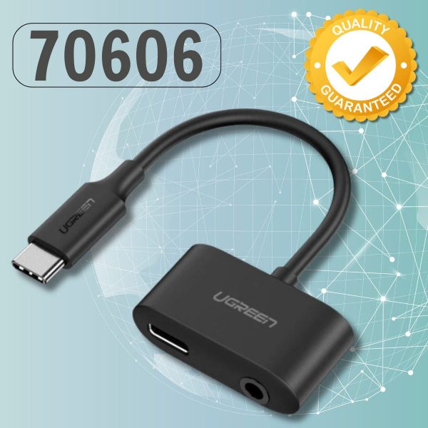 Cáp chuyển đổi USB Type-C sang 3.5mm Ugreen 70606 Hỗ trợ cổng sạc Type-C