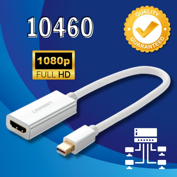 Cáp chuyển đổi Mini Displayport sang HDMI âm Ugreen 10460 Hỗ trợ FullHD 1080p (màu trắng)