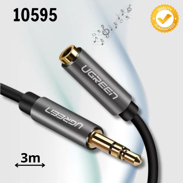 Cáp Audio 3.5mm nối dài 3m Ugreen 10595 Truyền tải âm thanh rõ nét, Chất lượng cao cấp