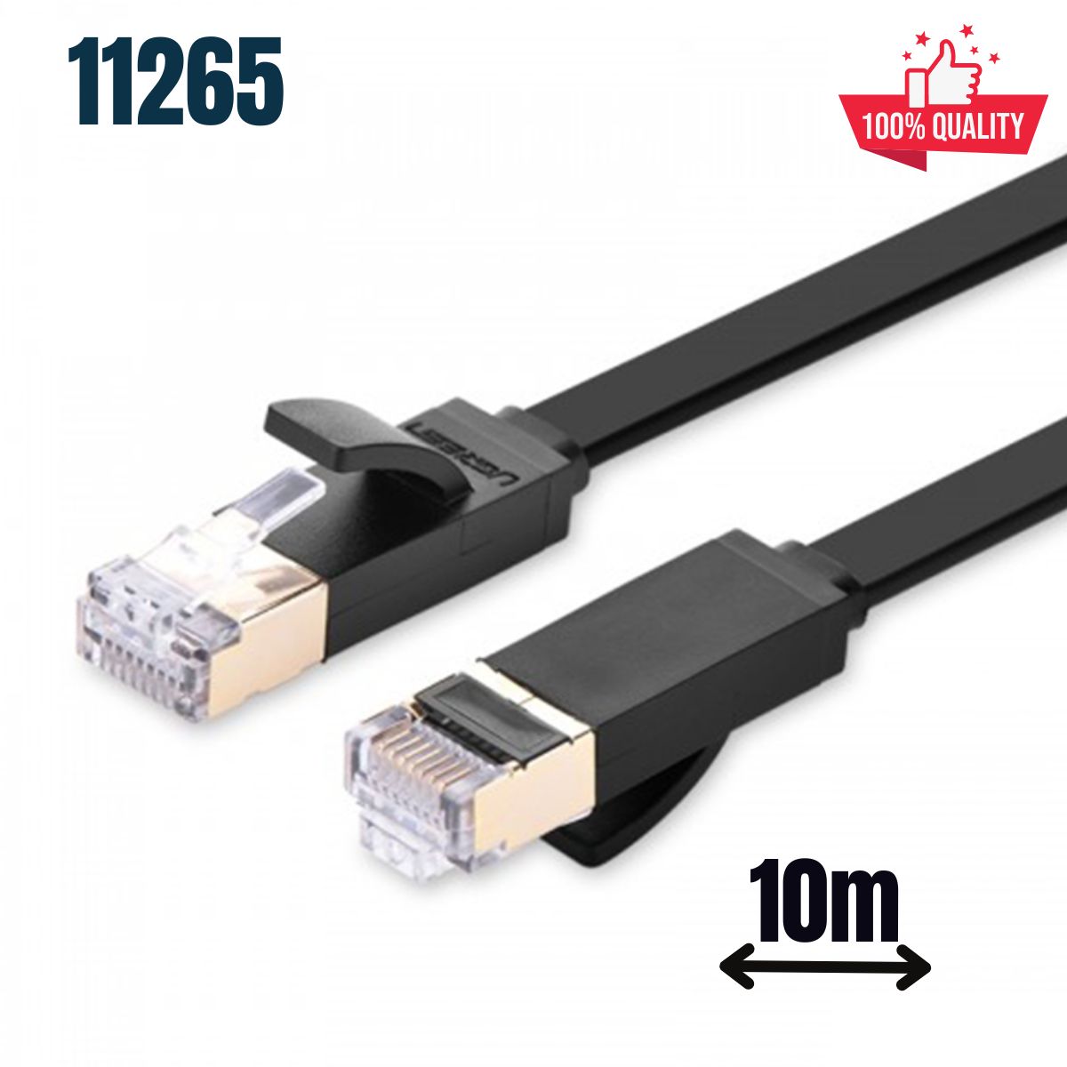 Cáp mạng đúc sẵn Cat7 dài 10m dẹt chính hãng Ugreen 11265 Cao cấp