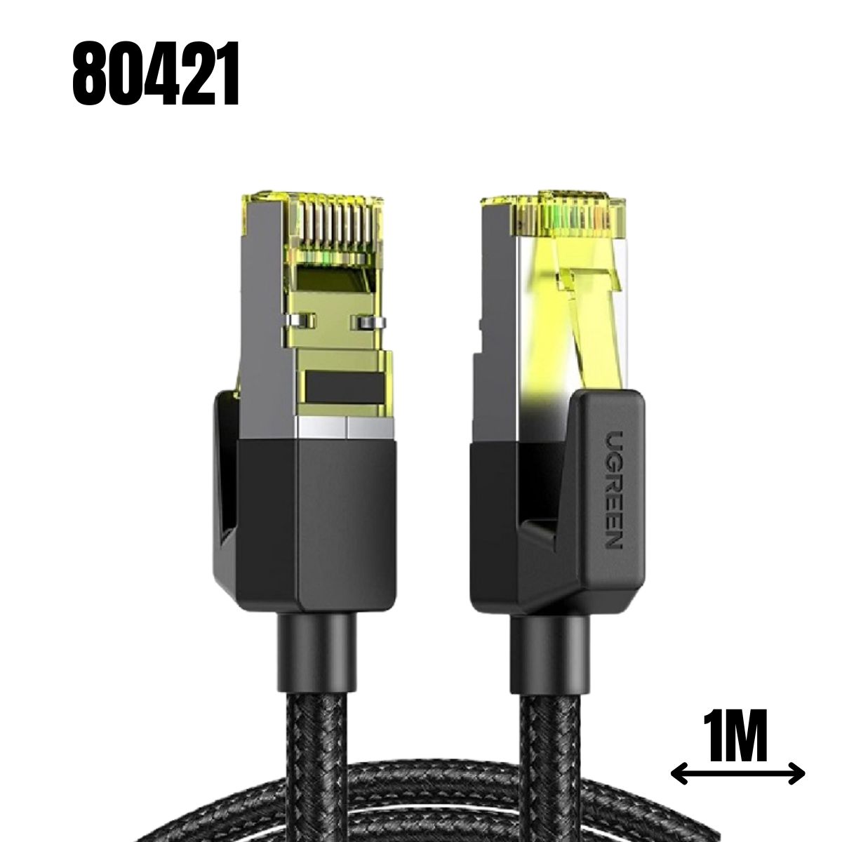 Cáp mạng Cat7 vỏ bọc Nylon dài 1M băng thông 10Gbps 600MHZ Ugreen 80421 cao cấp