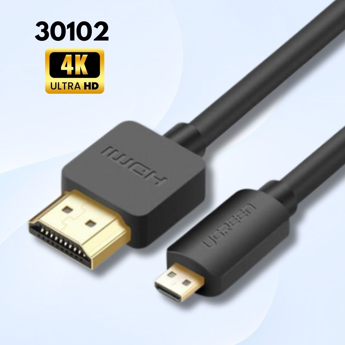 Cáp chuyển đổi Micro HDMI sang HDMI Ugreen 30102 1.5m màu đen, Hỗ trợ 4K60Hz HDR