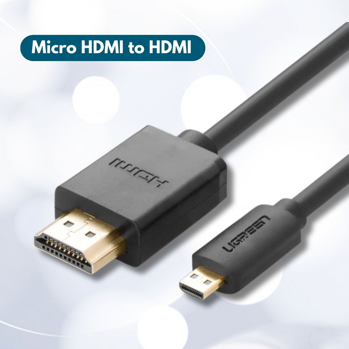 Cáp Micro HDMI dài 2M Ugreen 30103 lõi đồng nguyên chất, Đầu nối mạ vàng 24K