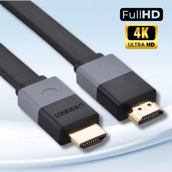 Cáp tín hiệu HDMI Ugreen 30109 1.5M màu Đen vỏ nhựa PVC cao cấp cáp dẹt HD120