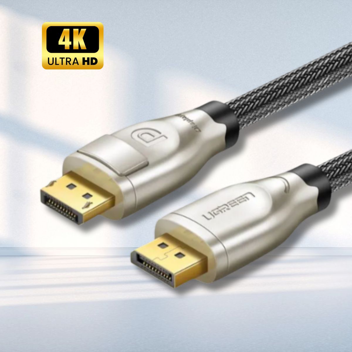 Cáp 2 đầu Displayport V1.2 Ugreen 30118 dài 1m, Hỗ trợ 4K*2K 60GHz, Vỏ bện nylon cao cấp