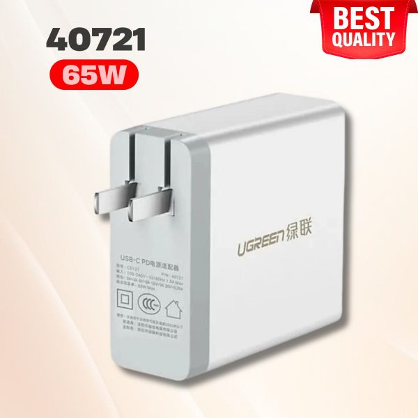 Củ sạc USB Type C Ugreen 40721 CD127 65W , Tích hợp vi mạch bảo vệ thiết bị