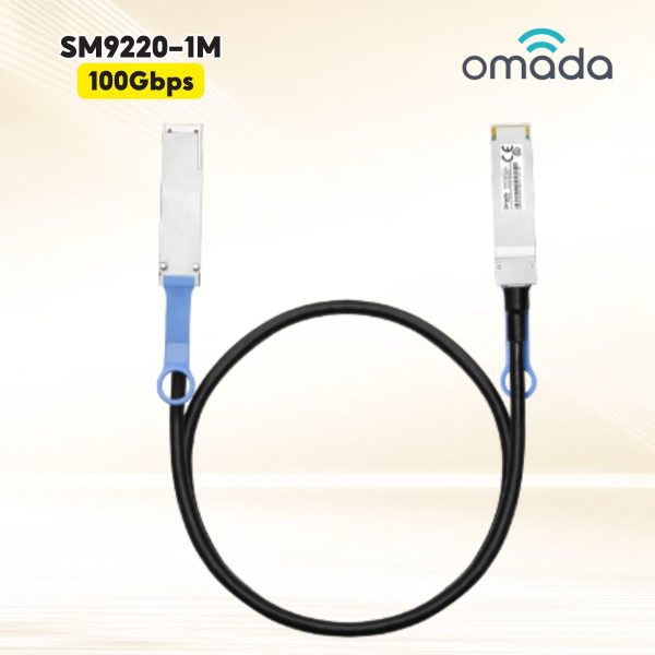 Cáp kết nối trực tiếp Omada SM9220-1M Tốc Độ 100Gbps, Dài 1m, Đầu nối QSFP28, Plug & Play
