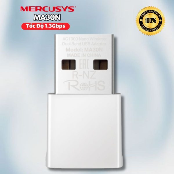 USB Thu Wi-Fi AC1300 Nano Mercusys MA30N: Hai Băng Tần, Thiết Kế Nano Cắm Và Chạy
