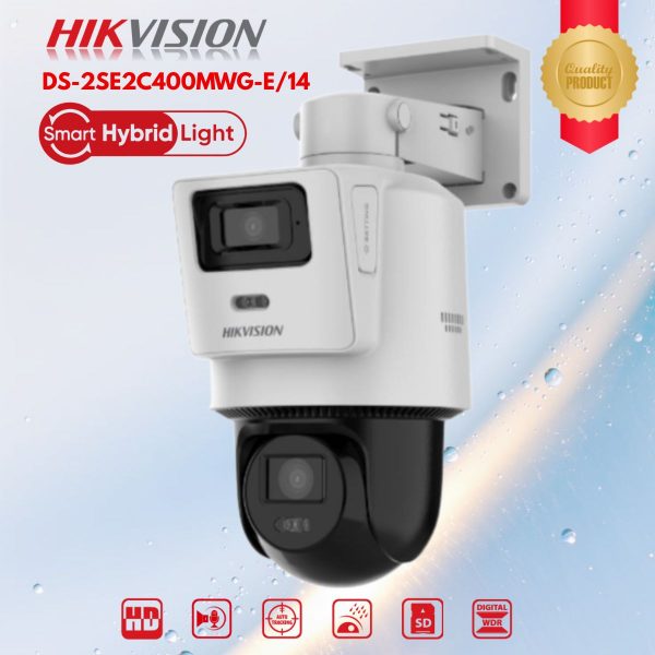 Camera IP Speed dome 2 mắt Hikvision DS-2SE2C400MWG-E/14 4MP, Hybrid Light, Phân biệt người & xe, Zoom 16x, Hỗ Trợ PoE, IR30m