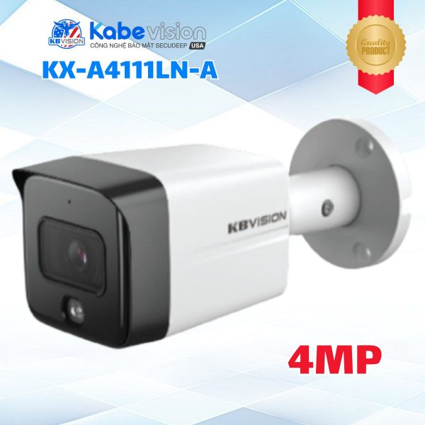 Camera IP ngoài trời Kabevision KX-A4111LN-A 4MP, Phát hiện con người AI, Chống ngược sáng WDR 120dB, Hỗ trợ PoE, Tích hợp Mic