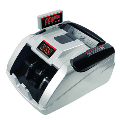 Máy đếm tiền CASHTA 9700W Phát hiện tiền giả Polymer, Phân biệt được mệnh giá & kiểm giả khi đếm, 2 mặt đồng hồ.