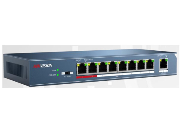 Switch PoE HIKVISION DS-3E0109P-E 8 port 10/100Mbps cấp nguồn Poe lên đến 250m