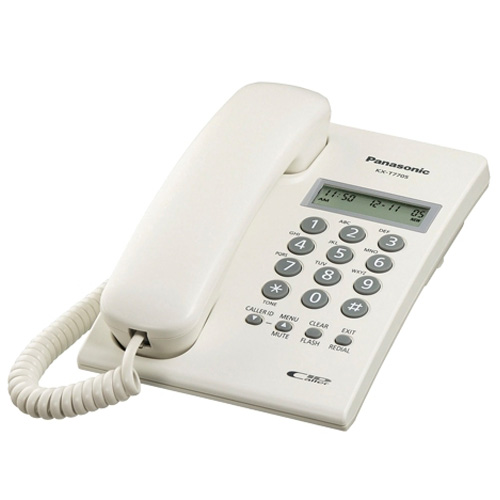 Điện thoại bàn Panasonic KX-T7703CX có màn hình hiển thị số, có thể treo tường