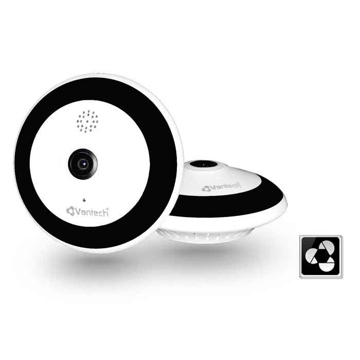 Camera wifi Vantech V2060 góc nhìn 360 độ, đàm thoại 2 chiều, báo động qua điện thoại, MicroSD, P2P