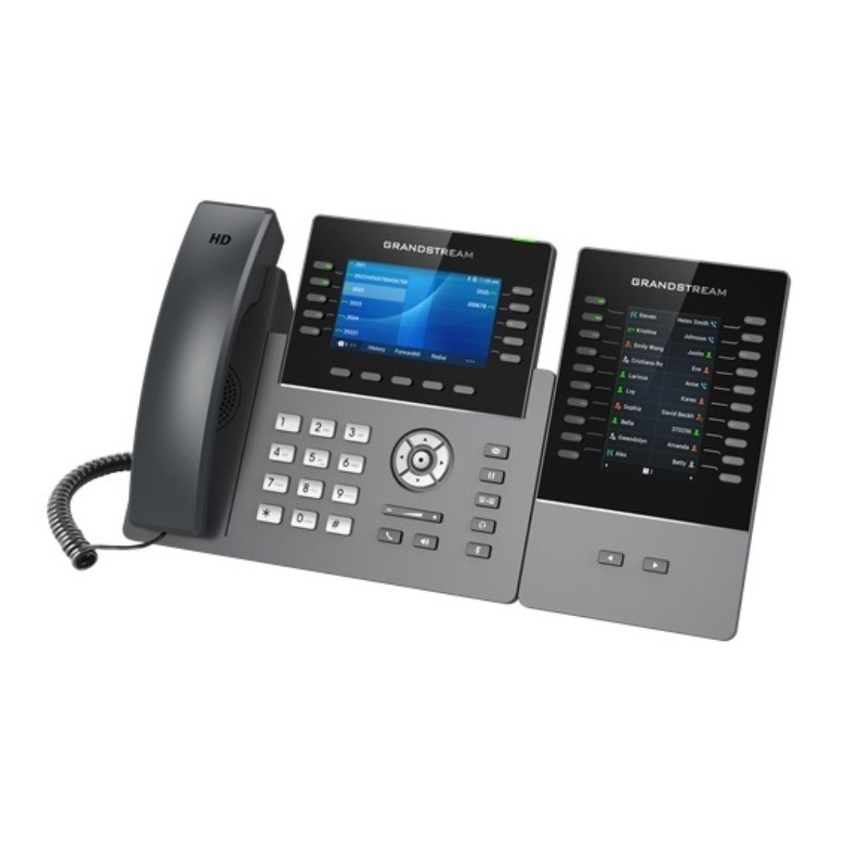 Điện thoại VoIP PoE wifi để bàn cao cấp Grandstream GRP2615 10 đường line, màn hình màu LCD 4.3 inch, quản lý qua Cloud