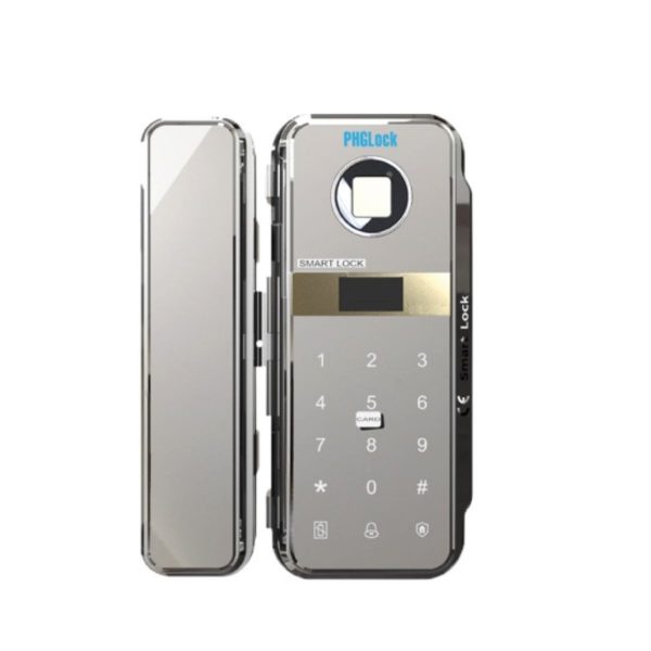 Khóa cửa kính tự động, có chấm công PHGLock FG3008W 200 vân tay và remote mở rộng