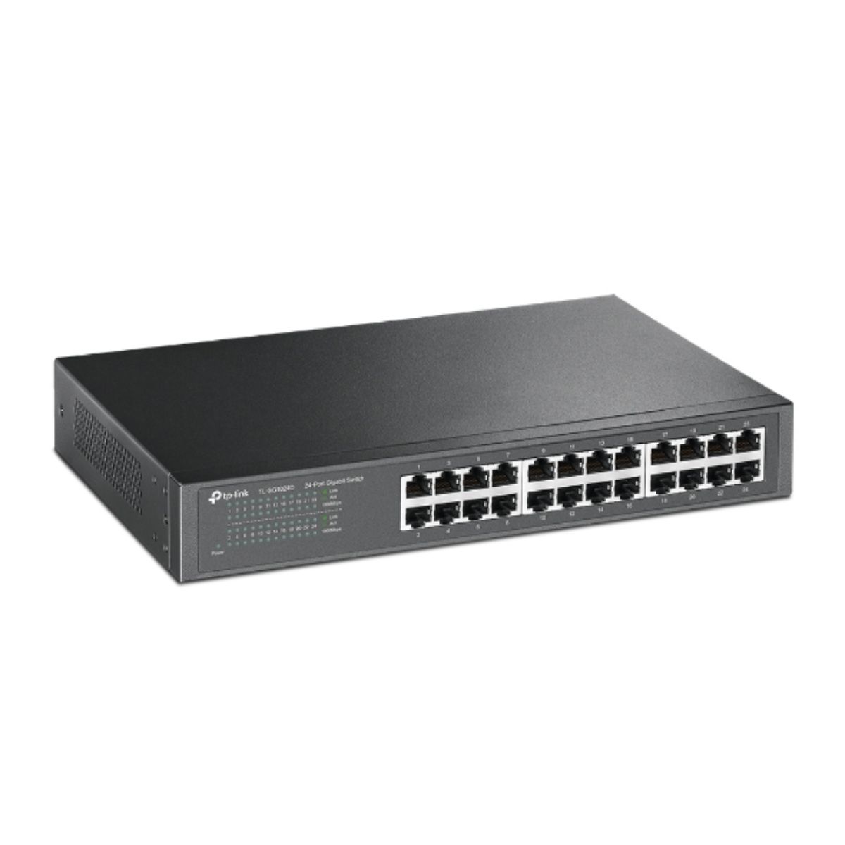 Switch 24 cổng gigabit TP-Link TL-SG1024D vỏ thép, gắn tủ 13 inch 1U