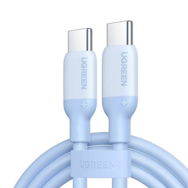 Cáp sạc nhanh silicone màu xanh 1,5m USB type C Ugreen 15280 US563 Hỗ trợ PD3.0 tối đa 60W