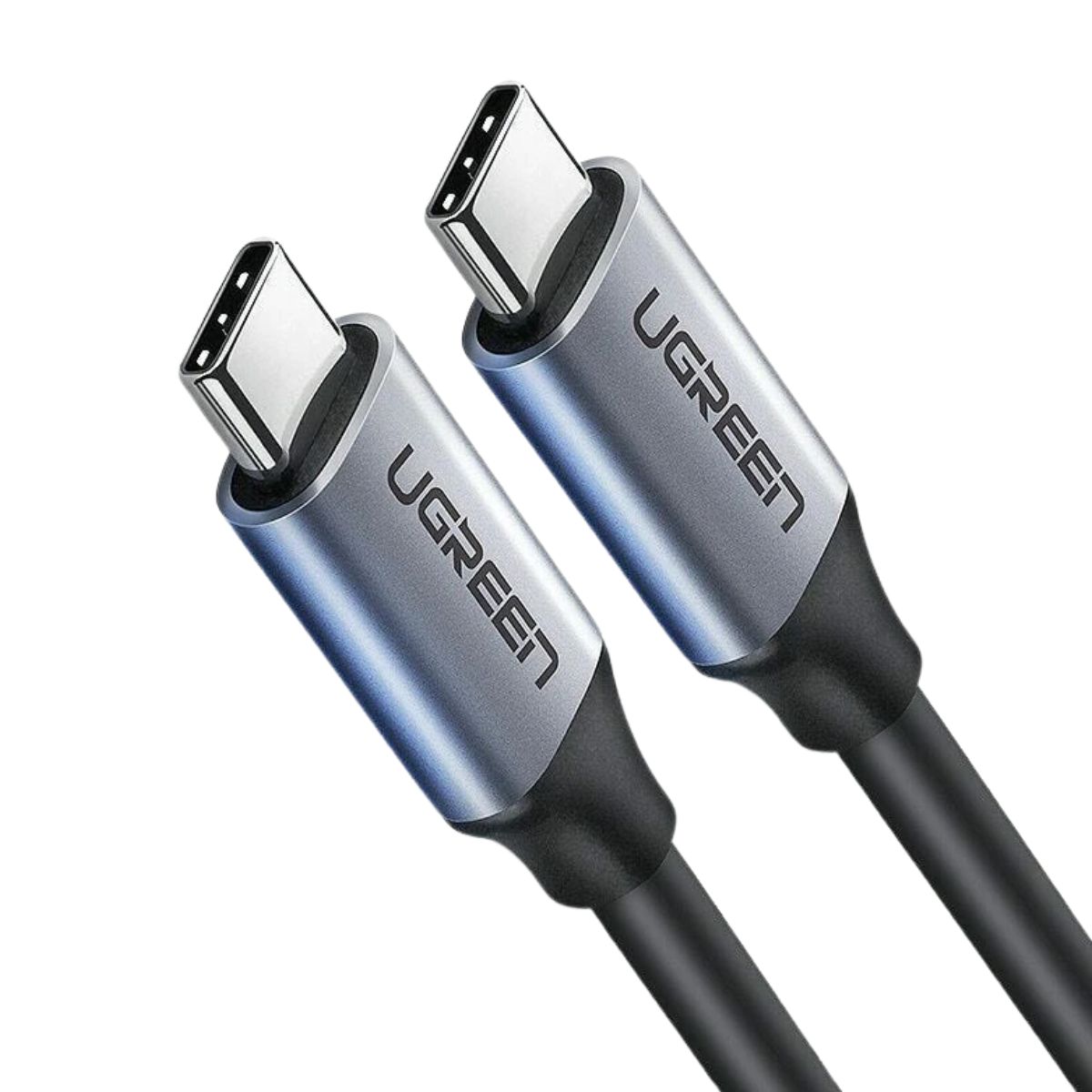 Cáp sạc chiều dài 1,5m USB-C đến USB-C Ugreen 50751 US161 màu đen, sạc nhanh PD 60W, dòng tối đa 3A