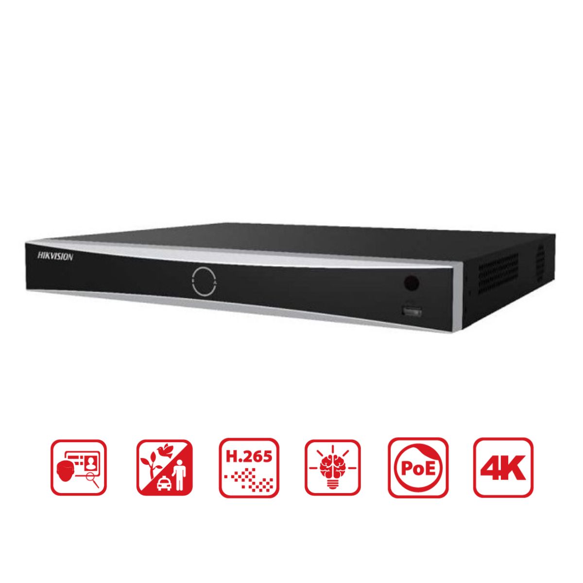 Đầu ghi camera IP 8 kênh Hikvision DS-7608NXI-K2/8P 2 SATA tối đa 10TB, Hỗ trợ chụp ảnh và so sánh khuôn mặt