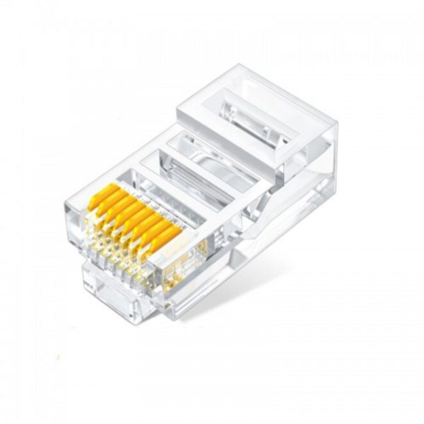 Đầu bấm mạng Ugreen 50961 NW120 RJ45 CAT 6, mạ vàng STP 8P8C (Hộp 10 cái)