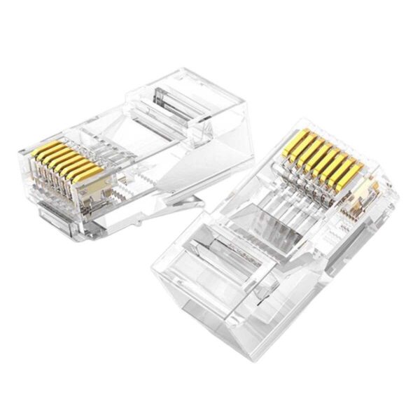 Hạt mạng Ugreen 60558 NW120 RJ45/CAT6/CAT6e, chân bấm đồng nguyên chất, mạ vàng 24K (Hộp 100 cái)