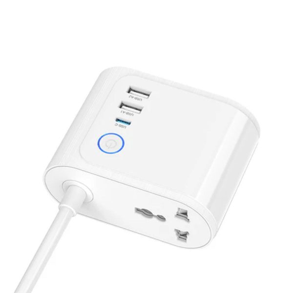 Ổ cắm điện Huntkey SZF-207 5 lỗ cắm, 2USB/1TypeC, 2500W, dây dài 1.8 mét, chống đoản mạch