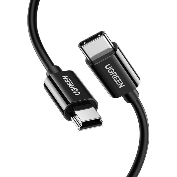 Cáp sạc USB Type-C to Mini USB dài 1m chính hãng Ugreen 50445 màu đen cao cấp